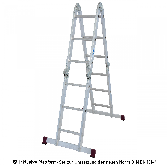 Krause Corda Gelenkleiter 4x3 Sprossen mit Plattform-Set-Beschreibung lesen
