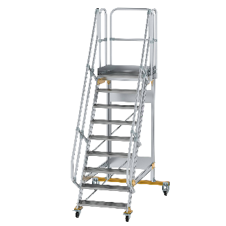 Plattformtreppe fahrbar 60° Stufenbreite 800mm 9 Stufen-Beschreibung lesen