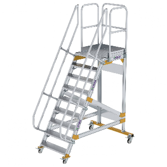 Plattformtreppe fahrbar 60° Stufenbreite 800mm 9 Stufen-Beschreibung lesen
