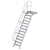 Treppe mit Plattform 60°, Handlauf, 800mm Stufenbreite, 13 Stufen