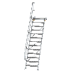 Treppe mit Plattform 60°, Handlauf, 800mm Stufenbreite, 13 Stufen