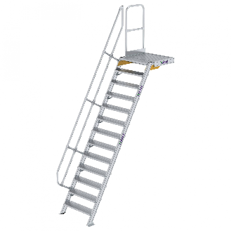 Treppe mit Plattform 60°, Handlauf, 800mm Stufenbreite, 13 Stufen-Beschreibung lesen