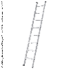 Stufen-Anlegeleiter Alu Ergo Plus mit Traverse und 16 Stufen 5,45m
