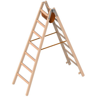 Layher 1053 Holzstehleiter nach Ö-Norm Z1501 2x7 Sprossen-Beschreibung lesen