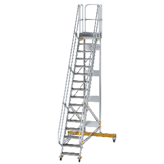 Plattformtreppe fahrbar 60° Stufenbreite 600mm 16 Stufen-Beschreibung lesen