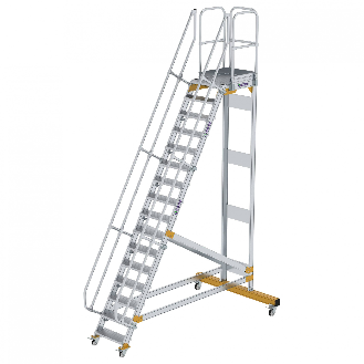 Plattformtreppe fahrbar 60° Stufenbreite 600mm 16 Stufen-Beschreibung lesen