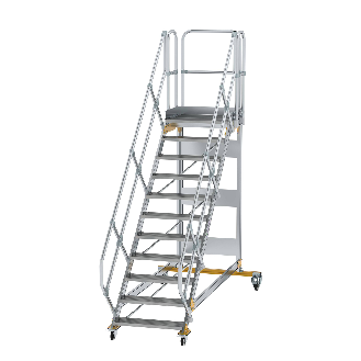 Plattformtreppe fahrbar 45° Stufenbreite 800mm 11 Stufen-Beschreibung lesen