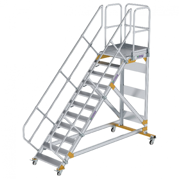 Plattformtreppe fahrbar 45° Stufenbreite 800mm 11 Stufen Plattformtreppe fahrbar 45° Stufenbreite 800mm 11 Stufen-Beschreibung lesen