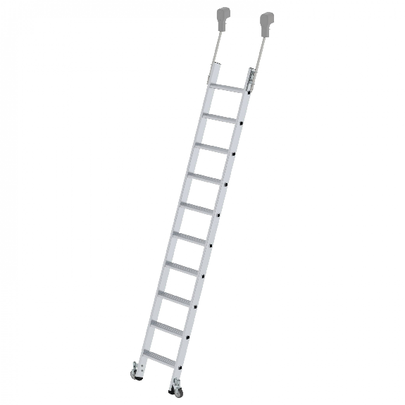 Aluminium-Regalleiter fahrbar 10 Stufen Aluminium-Regalleiter fahrbar 10 Stufen-Beschreibung lesen