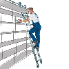 Fahrbare Aluminiumleiter mit 10 Stufen