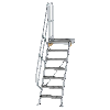 Treppe mit Plattform 60°, Handlauf, 600mm Stufenbreite, 7 Stufen
