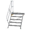 Treppe mit Plattform 45°, Handlauf, 800mm Stufenbreite, 5 Stufen