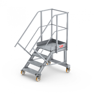 Podesttreppe fahrbar 45° 4 Stufen-Beschreibung lesen