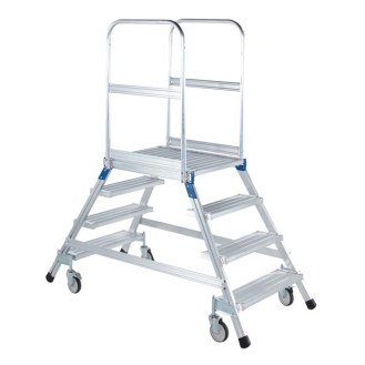 Podestleiter fahrbar mit 2x6 Leichtmetall-Stufen-Beschreibung lesen