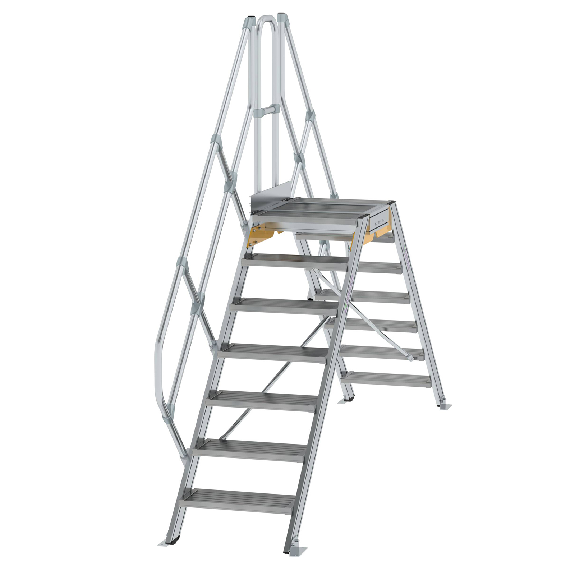Überstieg 45° inkl. einen Handlauf, Stufenbreite 600mm, 2x7 Stufen Überstieg 45° inkl. einen Handlauf, Stufenbreite 600mm, 2x7 Stufen-Beschreibung lesen