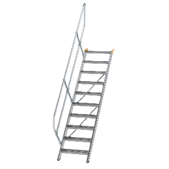 Treppe 45° inkl. Handlauf, 600mm Stufenbreite, 10 Stufen-Beschreibung lesen
