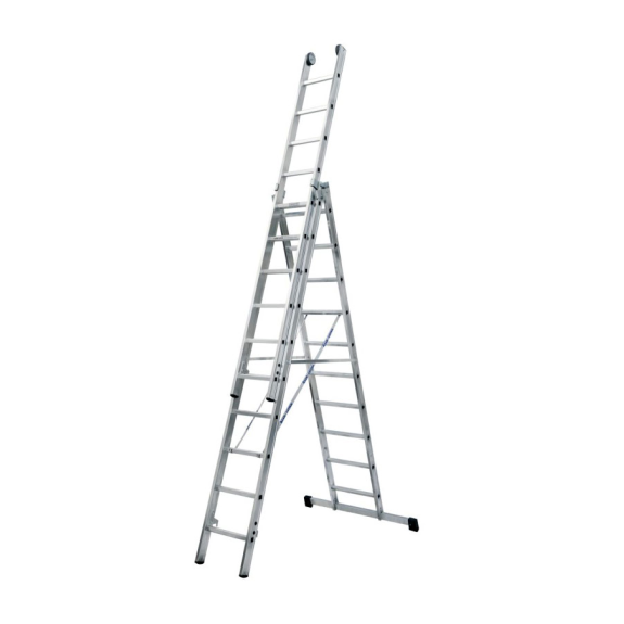 Mehrzweckleiter mit Wandlaufrollen 3x12 Sprossen-Beschreibung lesen