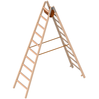 Layher 1053 Holzstehleiter nach Ö-Norm Z1501 2x10 Sprossen-Beschreibung lesen