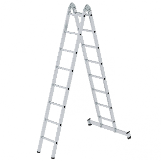 MUNK Gelenk-Klappleiter mit Nivello Traverse 2x8 Sprossen-Beschreibung lesen