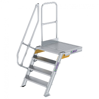 Treppe mit Plattform 60°, Handlauf, 800mm Stufenbreite, 4 Stufen-Beschreibung lesen