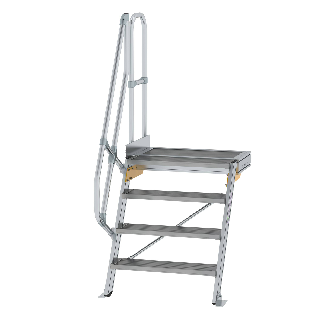 Treppe mit Plattform 60°, Handlauf, 800mm Stufenbreite, 4 Stufen-Beschreibung lesen