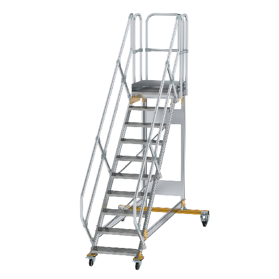 Plattformtreppe fahrbar 45° Stufenbreite 600mm 10 Stufen-Beschreibung lesen