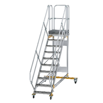 Plattformtreppe fahrbar 45° Stufenbreite 600mm 10 Stufen-Beschreibung lesen