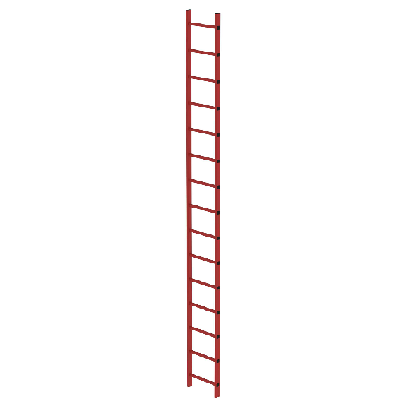 Escalera de pozo de GFK 400 mm de ancho 15 peldaños 4,20 m de largo-Leer más