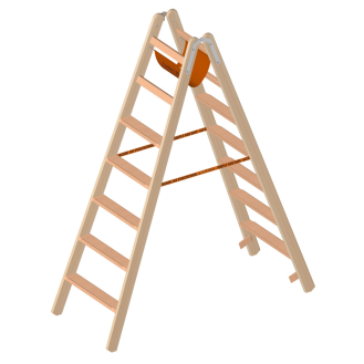 Layher 1020 Holzstehleiter mit 2x7 Stufen-Beschreibung lesen