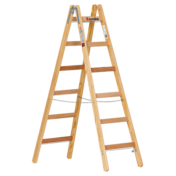 Euroline Holz Sprossenstehleiter 2x6 Sprossen Euroline Holz Sprossenstehleiter 2x6 Sprossen-Beschreibung lesen