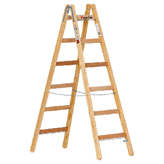 Euroline Holz Sprossenstehleiter 2x6 Sprossen-Beschreibung lesen