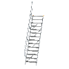 Treppe 60° inkl. Handlauf, 800mm Stufenbreite, 14 Stufen