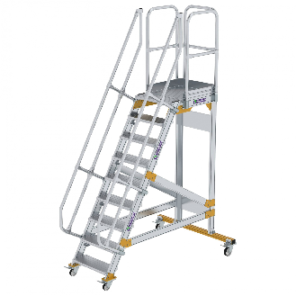 Plattformtreppe fahrbar 60° Stufenbreite 600mm 9 Stufen-Beschreibung lesen