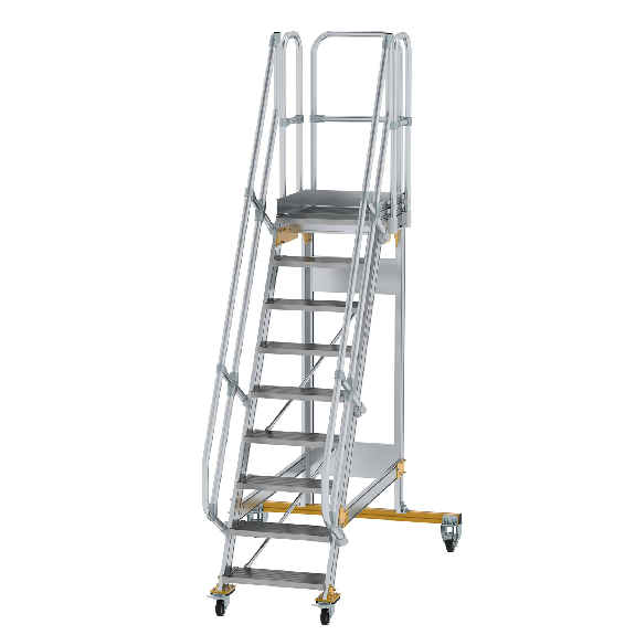 Plattformtreppe fahrbar 60° Stufenbreite 600mm 9 Stufen Plattformtreppe fahrbar 60° Stufenbreite 600mm 9 Stufen-Beschreibung lesen
