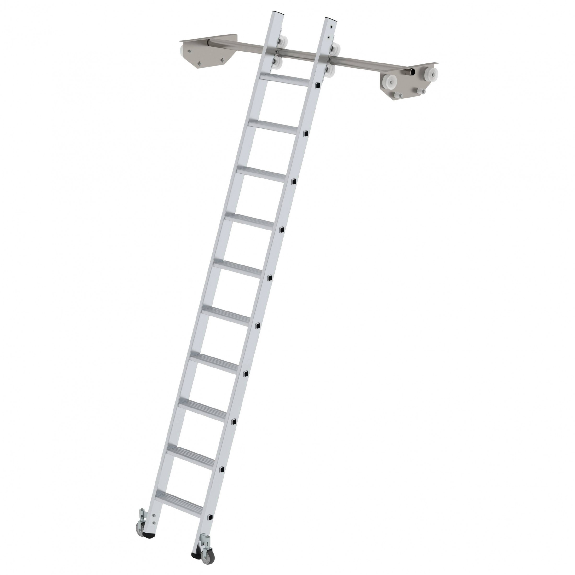 Aluminium-Regalleiter für Doppelregal 10 Stufen Aluminium-Regalleiter für Doppelregal 10 Stufen-Beschreibung lesen