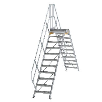 Überstieg 45° inkl. einen Handlauf, Stufenbreite 600mm, 2x11 Stufen-Beschreibung lesen