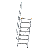 Treppe 60° inkl. Handlauf, 600mm Stufenbreite, 7 Stufen