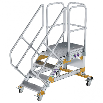 Plattformtreppe fahrbar 45° Stufenbreite 600mm 4 Stufen-Beschreibung lesen