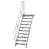 Treppe mit Plattform 45°, Handlauf, 800mm Stufenbreite, 10 Stufen