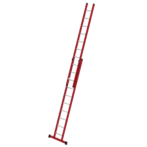 Kunststoff Schiebeleiter mit Standardtraverse 2x8 Sprossen Kunststoff Schiebeleiter mit Standardtraverse 2x8 Sprossen-Beschreibung lesen