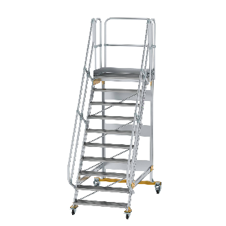 Plattformtreppe fahrbar 60° Stufenbreite 1000mm 10 Stufen-Beschreibung lesen