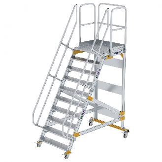 Plattformtreppe fahrbar 60° Stufenbreite 1000mm 10 Stufen-Beschreibung lesen