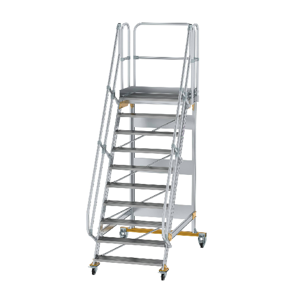 Plattformtreppe fahrbar 60° Stufenbreite 1000mm 10 Stufen-Beschreibung lesen