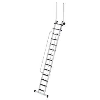 Geschossleiter 4,5m AH mit Clip-Step R13 und Handlauf 14 Stufen-Beschreibung lesen