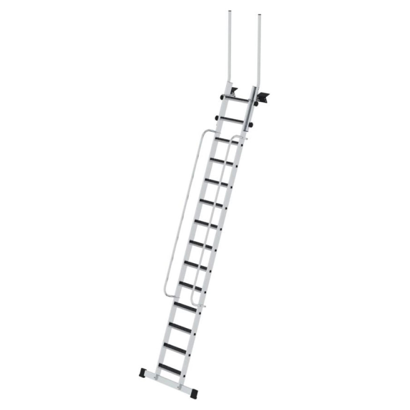 Geschossleiter 4,5m AH mit Clip-Step R13 und Handlauf 14 Stufen Geschossleiter 4,5m AH mit Clip-Step R13 und Handlauf 14 Stufen-Beschreibung lesen