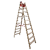 Euroline Holz Stufenstehleiter mit Comfort-Stufen mit Werkzeugablage 2x10 Stufen Euroline Holz Stufenstehleiter mit Comfort-Stufen mit Werkzeugablage 2x10 Stufen
