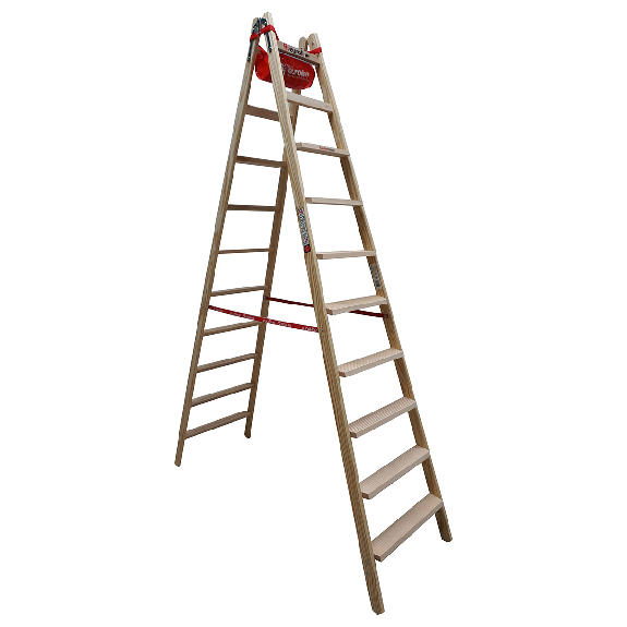Euroline Holz Stufenstehleiter mit Comfort-Stufen mit Werkzeugablage 2x10 Stufen Euroline Holz Stufenstehleiter mit Comfort-Stufen mit Werkzeugablage 2x10 Stufen-Beschreibung lesen
