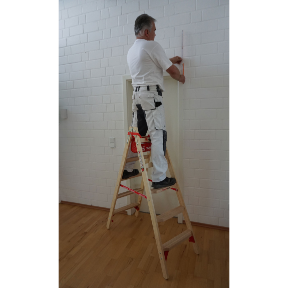 Euroline Holz Stufenstehleiter mit Comfort-Stufen mit Werkzeugablage 2x10 Stufen Euroline Holz Stufenstehleiter mit Comfort-Stufen mit Werkzeugablage 2x10 Stufen-Beschreibung lesen