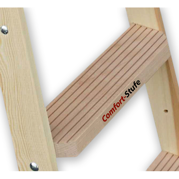 Euroline Holz Stufenstehleiter mit Comfort-Stufen mit Werkzeugablage 2x10 Stufen Euroline Holz Stufenstehleiter mit Comfort-Stufen mit Werkzeugablage 2x10 Stufen-Beschreibung lesen