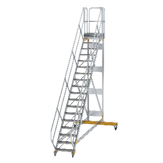 Plattformtreppe fahrbar 45° Stufenbreite 600mm 18 Stufen-Beschreibung lesen